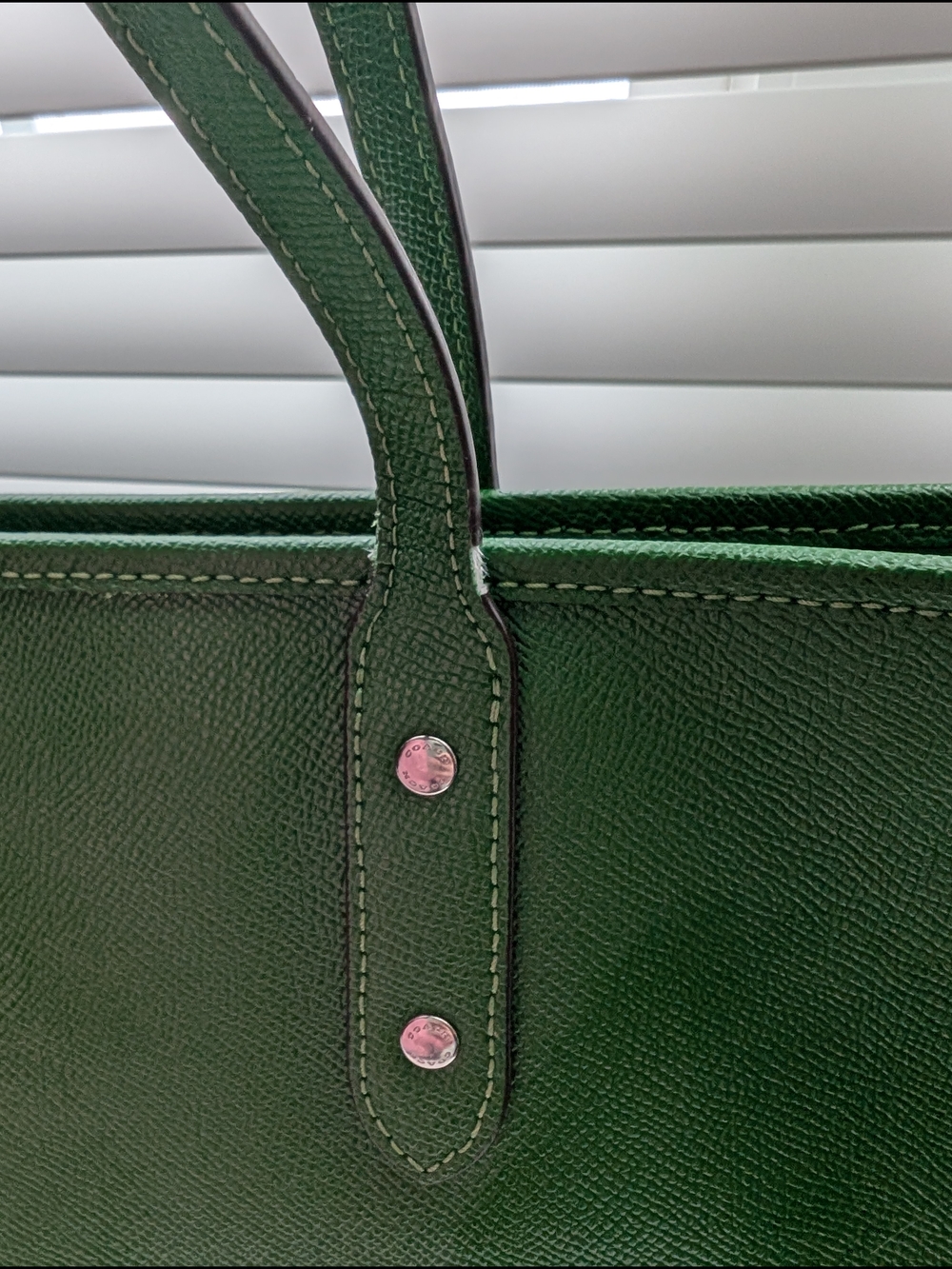 Coach Green Leather Tote Bag - Picture 4 of 5